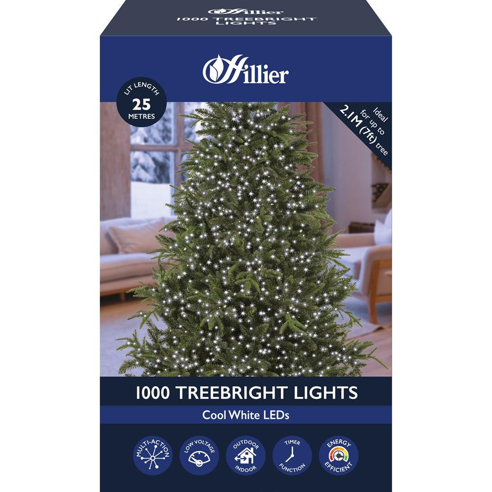 TreeBrights 1000 LED White Christmas Tree Lights 25m 5052998057806